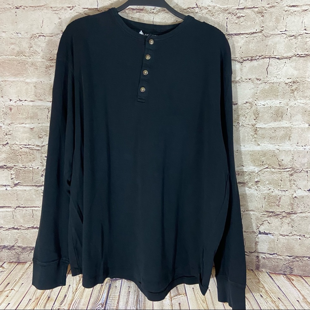 Lanesboro black long sleeve half button up large